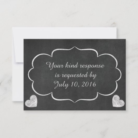  Chalkboard Heart Wedding RSVP Kaartje (Voorkant)