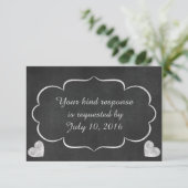  Chalkboard Heart Wedding RSVP Kaartje (Staand voorkant)