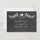 Chalkboard Heart Wedding RSVP Kaartje (Voorkant)