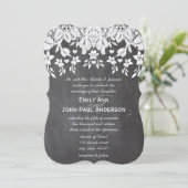 Chalkboard Hearts and Lace Elegant Wedding Kaart (Staand voorkant)