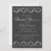  Chalkboard Hearts Bridal Shower Invitation Kaart (Voorkant)