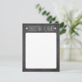 Chalkboard Hearts, gepersonaliseerde schrijfbenodi Kaart (Staand voorkant)