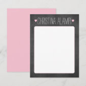 Chalkboard Hearts, gepersonaliseerde schrijfbenodi Kaart (Voorkant / Achterkant)