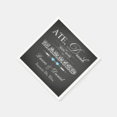  Chalkboard, Hearts Wedding Napkins 2 Servetten (Hoek)