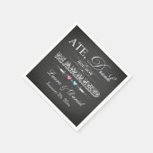 Chalkboard, Hearts Wedding Napkins Servetten (Hoek)