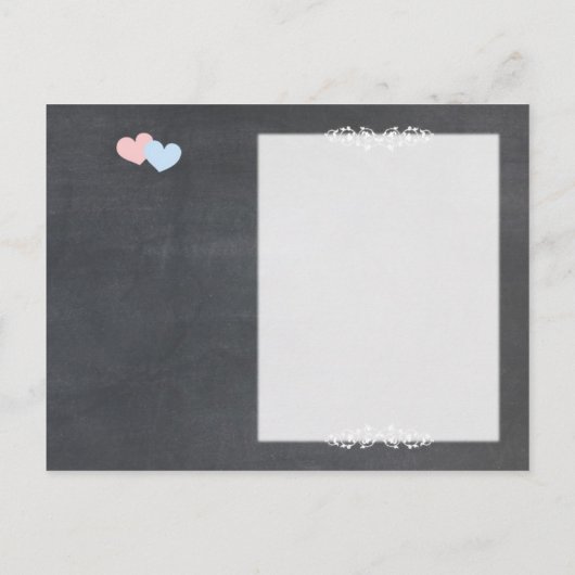 Chalkboard Hearts Wedding Save the Date Aankondigingskaart (Achterkant)