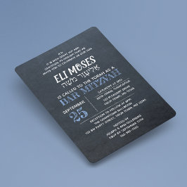 Chalkboard Hebreeuwse naam Bar Mitzvah Kaart