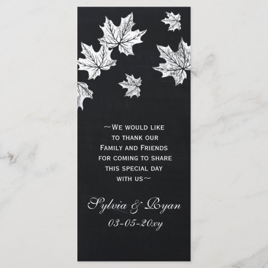  Chalkboard-herdenkingsmenukaarten Menu (Achterkant)