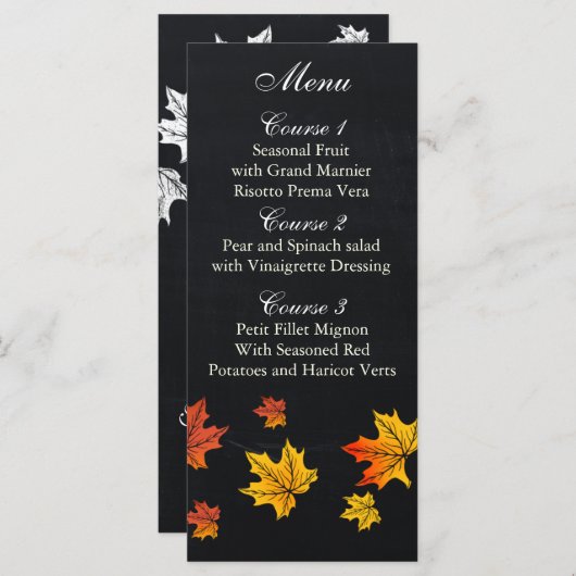  Chalkboard-herdenkingsmenukaarten Menu (Voorkant / Achterkant)