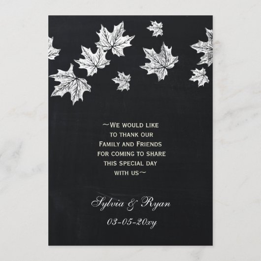  Chalkboard-herdenkingsmenukaarten Menu (Achterkant)