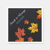 Chalkboard herfst gepersonaliseerde bruiloft serve servet (Voorkant)