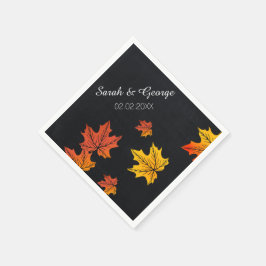 Chalkboard herfst gepersonaliseerde bruiloft serve servet