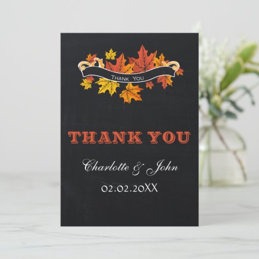 Chalkboard hertrouwde met dank Kaart (Staand voorkant)