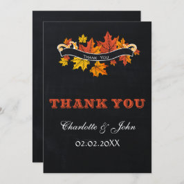  Chalkboard hertrouwde met dank Kaart