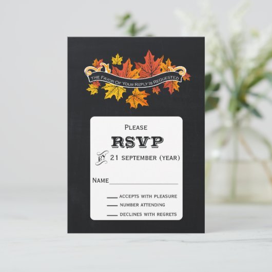  Chalkboard hertrouwt rsvp (Staand voorkant)