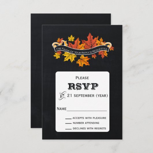  Chalkboard hertrouwt rsvp (Voorkant / Achterkant)