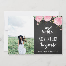 Chalkboard Het avontuur begint | Foto Afstuderen Kaart