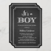 Chalkboard Het is een Jongen Baby shower Uitnodigi Kaart (Voorkant / Achterkant)