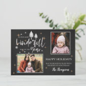 Chalkboard het meest fantastische tijdstip van de  feestdagenkaart (Staand voorkant)