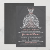 Chalkboard - Hier komt de Bride! vrijgezellenfeest Kaart (Voorkant / Achterkant)