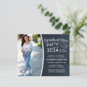 Chalkboard High School Photo Afstudeerder Party Bu (Staand voorkant)