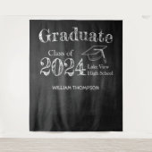 Chalkboard High School Photo Afstuderen Backdrop Wandkleed (Voorkant)