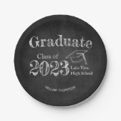 Chalkboard High School Photo Afstuderen Papieren Bordje (Voorkant)