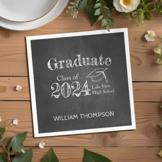 Chalkboard High School Photo Afstuderen Servet