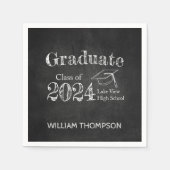 Chalkboard High School Photo Afstuderen Servet (Voorkant)