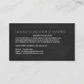 Chalkboard, hockeyspeler, hockeycoach visitekaartje (Achterkant)