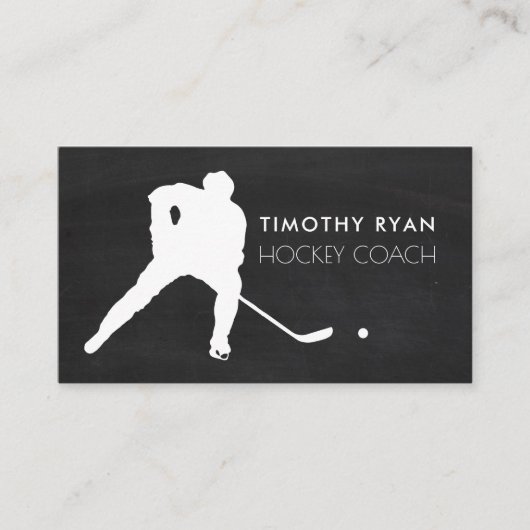 Chalkboard, hockeyspeler, hockeycoach visitekaartje (Voorkant)