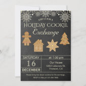Chalkboard Holiday Cookie Exchange Party Invite Kaart (Voorkant)