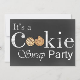 chalkboard Holiday Cookie-swappable-uitnodiging Kaart