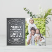 Chalkboard Holiday-fotokaart Feestdagenkaart (Staand voorkant)