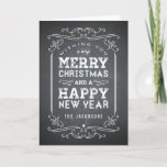 Chalkboard Holiday Greeting Card Feestdagen Kaart<br><div class="desc">Het seizoen vieren met deze moderne en stijlvolle vakantiekaart van Berry Berry Sweet.</div>