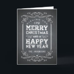Chalkboard Holiday Greeting Kaart<br><div class="desc">Het seizoen vieren met deze moderne en stijlvolle vakantiekaart van Berry Berry Sweet.</div>