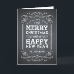 Chalkboard Holiday Greeting Kaart<br><div class="desc">Het seizoen vieren met deze moderne en stijlvolle vakantiekaart van Berry Berry Sweet.</div>