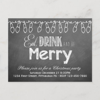 Chalkboard Holiday Party Briefkaart Invitation