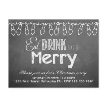 Chalkboard Holiday Party Briefkaart Invitation
