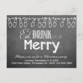 Chalkboard Holiday Party Briefkaart Invitation