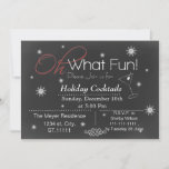 Chalkboard Holiday Party Invitation Kaart<br><div class="desc">Chalkboard oh wat leuk! Vakantievakbakkersdienst,  kerstfeestdag uitnodiging</div>