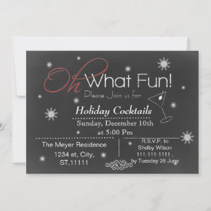 Chalkboard Holiday Party Invitation Kaart