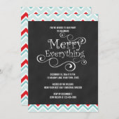 CHALKBOARD HOLIDAY PARTY INVITATION KAART (Voorkant / Achterkant)