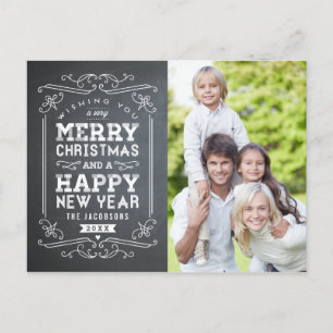  Chalkboard Holiday Photo Card Briefkaart