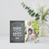  Chalkboard Holiday Photo Card Briefkaart (Staand voorkant)