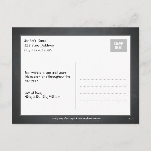  Chalkboard Holiday Photo Card Briefkaart (Achterkant)