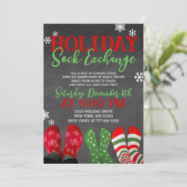 Chalkboard Holiday Sock Exchange Kerstfeest Kaart