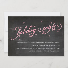 Chalkboard Holiday Soirée kerstparty Invite Kaart