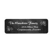 Chalkboard Holly Berry Kerst Adresetiketten Etiket (Voorkant)