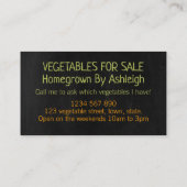 Chalkboard: Homegrown Vegetable Business Visitekaartje (Achterkant)